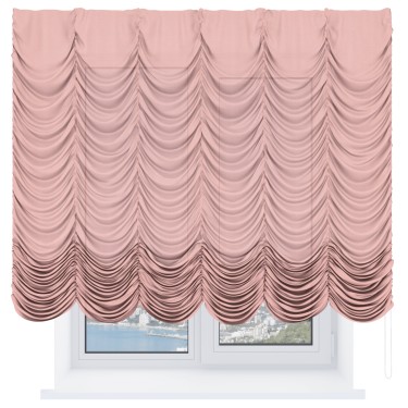 Французская штора «Кортин», лён розовый