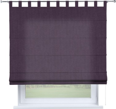 Римская штора «Кортин», канвас баклажановый, на петлях