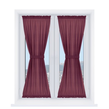 Штора песочные часы «Кортин» вельвет бордовый