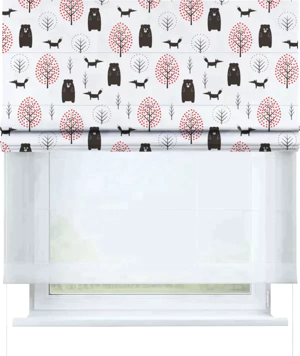 Римская штора «Кортин» день-ночь «Сканди лес»