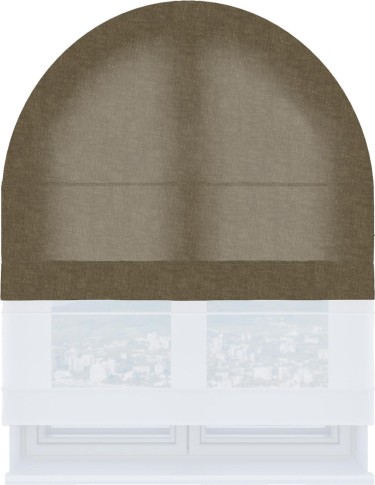 Римская штора «Кортин», канвас молочный шоколад, день-ночь для арочного проёма