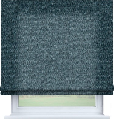 Римская штора «Кортин» для проема, ткань лён кашемир синий