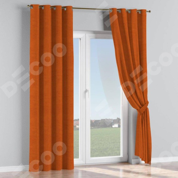 Комплект штор на люверсах вельвет терракотовый