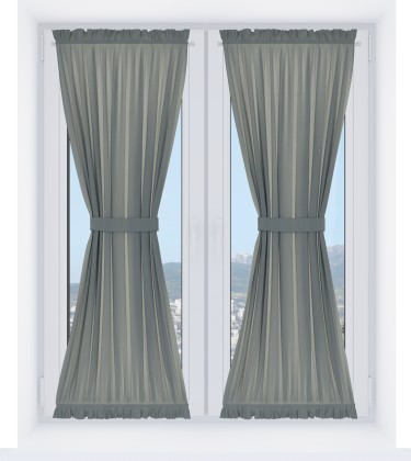 Штора песочные часы «Кортин», ткань блэкаут однотонный тёмно-серый