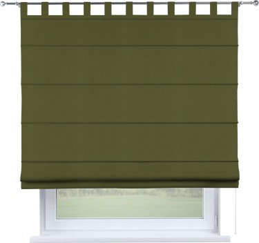 Римская штора на петлях «Кортин», ткань блэкаут однотонный, зелёный