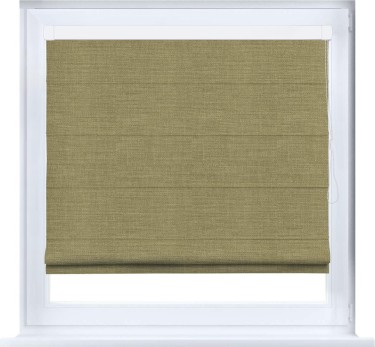 Римская штора «Кортин» кассетная, из ткани лён коричневый