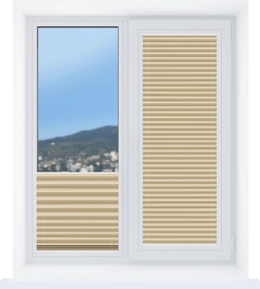 Штора плиссе ткань Лен перламутр кремовый