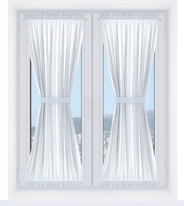 Штора песочные часы «Кортин» блэкаут однотонный дымчато-белый