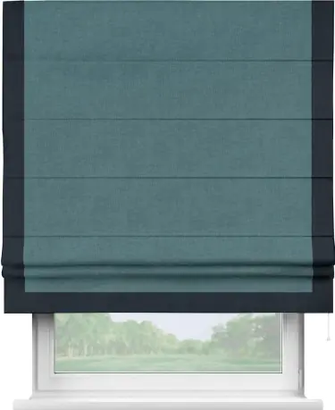 Римская штора «Кортин» для проема, канвас ментоловый, с кантом Виктория