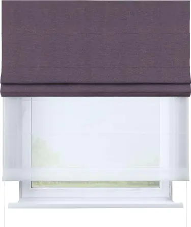 Римская штора «Кортин» день-ночь, ткань лён димаут, светло-фиолетовый